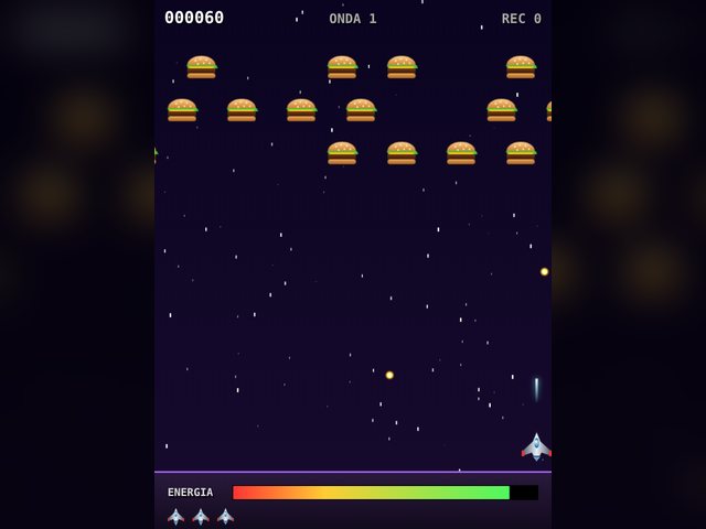 Tela do jogo Delírio Espacial