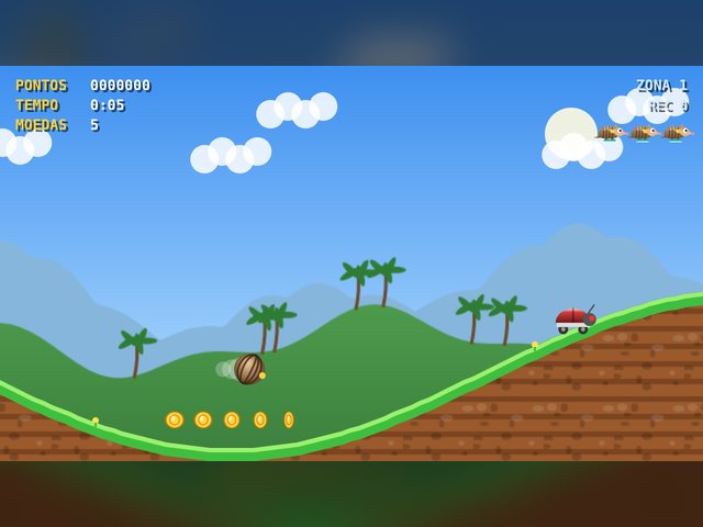 Tela do jogo Tatu Relâmpago